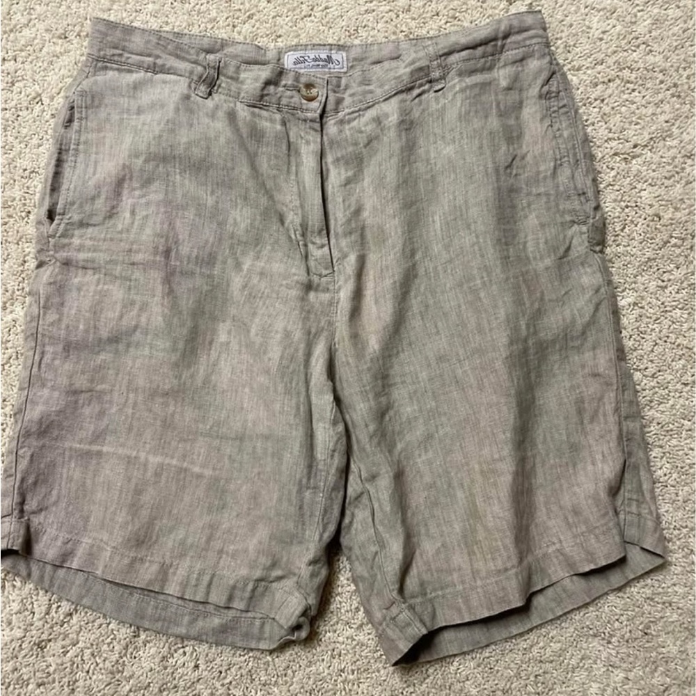 Men's Flat Front Shorts - linen tan madda fella
